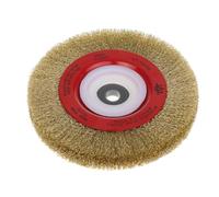 Cepillo circular alambre ondulado, diam. 175, 5 hileras, multieje, acero latonado 0,3mm