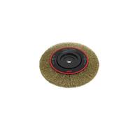 Cepillo circular alambre ondulado, diam. 200, 7 hileras, multieje, acero latonado 0,20