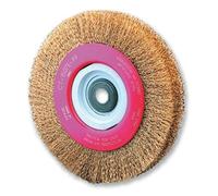 Cepillo circular alambre ondulado, diam. 250, 6 hileras, multieje acero latonado 0,30