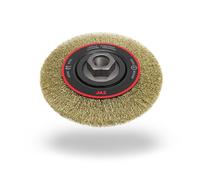 Cepillo circular alambre ondulado, diam. 300, 5 hileras, multieje Acero Latonado 0,30