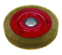 Cepillo circular alambre ondulado, diam. 50, 3 hileras, eje 10, acero gris 0,12mm