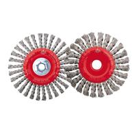 Cepillo circular alambre trenzado 1 hilera, diam. 125, eje 22, acero gris 0,5mm