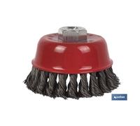 Cepillo copa trenzado m14 ø100 acero 0.5mm