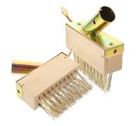 Cepillo de Alambre para Desherbar 2piezas Madera Dorado Compacto