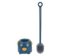 Cepillo de Baño Largo para Hogar con Base, Limpieza 360° | Plástico y Goma, Diseño Compacto con Almacenamiento Sanitario, Estilo Moderno Simple, Color Azul