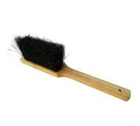 Cepillo de chimenea con mango largo de madera, cerdas de palma de coco para limpieza de hollín, estufa de chimenea y herramienta de limpieza de parrilla, 34 cm, color negro para limpieza del hogar