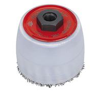 Cepillo de control alambre trenzado, diam. 80, rosca M14, acero gris 0,8mm