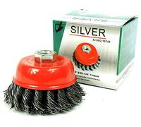 Cepillo de copa de alambre silvertools 10343, para trabajos pesados, a