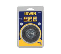Cepillo de disco con eje de acero irwin iw8088418, para taladro, 75 mm