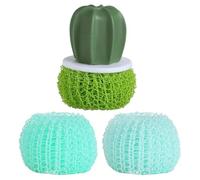 Cepillo de lavado - 3 bolas de limpieza nano reemplazables | mango ergonómico cepillo de cocina | 9 x 8 x 8 cm nanofiber PP 80 g textura sin arañazos para platos Pots Pans Skillet Cookware Sink