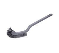 Cepillo de limpieza de inodoro curvado de mango largo para limpiador de llantas, cepillo de inodoro de silicona con soporte, color blanco