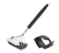 Cepillo de Limpieza para Barbacoa de Acero Inoxidable. Raspador para Parrilla con Mango de Aislamiento Térmico 44,5 cm Largo. Limpiador Inalámbrico con Cepillo 3 en 1 Extra de Regalo para Jardín