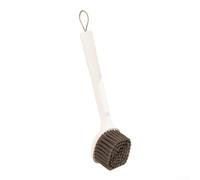 Cepillo de mango largo para cocina, limpiador de 360° con cerdas de PET para ollas, sartenes y estufas, herramienta de lavado fácil de lavar, crema (blanco crema)