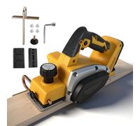 Cepillo de mano eléctrico a batería para DEWALT 18V 20V, 15000 rpm cepillo de carpintero eléctrico sin escobillas de madera con ancho de corte de 82 mm, profundidad ajustable de 0-2 mm y bloqueo de