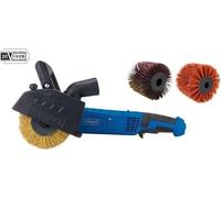 Cepillo de metal Scheppach MRS1300 con 3 cepillos (latón, nylon, banda abrasiva) para trabajos de limpieza