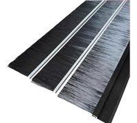 Cepillo de puerta con base de aleación de aluminio en forma de L con cepillo de nailon, ideal para uso doméstico e industrial, juego de 3 piezas
