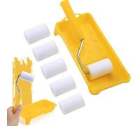 Cepillo De Rodillo Para Cortador De Bordes, Pequeño Conjunto De Rodillos De Pintura - Mini Kit De Pinceles De Pintura Combinados Con Bandeja De Pintura | Cortador De Borde Portátil Con Mango, Cepillos