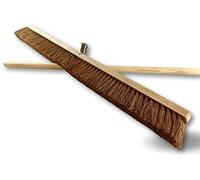 Cepillo de Taller Tipo barrendero | Uso Exterior | Longitud 100 cm | Cerdas de Fibra de Coco Natural | Base de Madera | Soporte de Metal atornillado Ø 28 mm | con Mango | Kibros 2090M