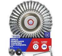 Cepillo Desbrozadora Husqvarna Maleza y Musgo Orificio 25,4mm | Adaptador para desbrozadoras Husqvarna compatibles; para retirar mecánicamente musgo y maleza.