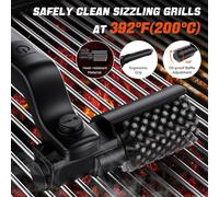 Cepillo Eléctrico Giratorio para Parrilla de Barbacoa - Cabezal de Cepillo Giratorio de Acero Inoxidable 304, Cerdas Anti-Desprendimiento, Limpiador de Parrillas para Exteriores, Negro Black Set