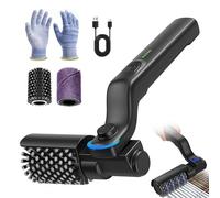 Cepillo eléctrico para barbacoa inalámbrico con cabezal de cepillo intercambiable, cepillo de acero inoxidable 2 en 1 ajustable 180°, 3 niveles hasta 300/350/400 rpm, 90 min, guantes de estropajo