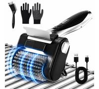 Cepillo eléctrico para parrilla sin cable con luz LED, motor potente de 450 RPM, batería de 4000 mAh (240 minutos de autonomía), cepillo de acero inoxidable 304 resistente a arañazos, apto para todo t