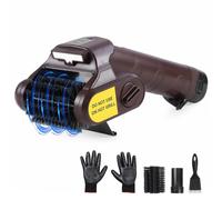 Cepillo eléctrico para parrillas con 2 cabezales de acero inoxidable, limpiador para parrillas de barbacoa, batería recargable de 2000mAh, 3 velocidades para rejillas de parrilla