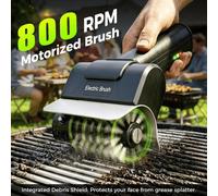 Cepillo Eléctrico Portátil para Parrilla, Cepillo de Limpieza para Barbacoa de Alta Velocidad, Cepillo para Parrilla Recargable de Acero Inoxidable Eficiente Black