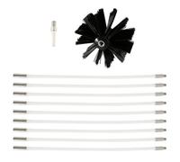 Cepillo Giratorio for Chimenea, Varilla Flexible De Mango Largo for Tubo Secador, Pared Interior Y Herramientas Limpieza Techo, Campana Humos(9 Rod)