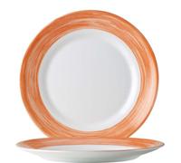 Cepillo naranja para restaurante. Plato plano, diámetro de 25,4 cm - paquete de 6 unidades