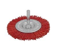 Cepillo nylon disco ø 75 mm. 1/4'. lijar y pulir madera, metal, acero