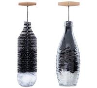 Cepillo para botellas de vidrio e hidrantes Ibenzoa® – cerdas de nylon resistentes a los arañazos (libres de BPA), mango de madera de 90°, hilo de algodón, polipropileno apto para alimentos, 350 cm, l
