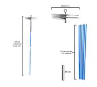 Papillon Cepillo deshollinador Sweep – Kit chimeneas 8,4 m x 250 mm – Madera multicolor