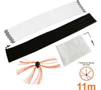 Cepillo para chimeneas con varilla, de 11 metros, para chimeneas con un diámetro de 20-70 cm, con varillas de nylon flexibles