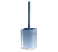 Cepillo para inodoro, azul claro, 37,5 x 9,8 x 9,8 cm, resina, fabricado a mano