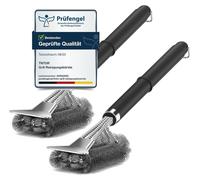 Cepillo para parrilla, paquete de 2, con cerdas de acero inoxidable y mango de polipropileno [paquete de 2]. Cepillos para parrilla