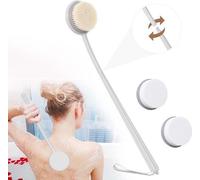 Cepillo para piscinas con pines largos de acero inoxidable – Cepillo para piscinas desmontable con cerdas naturales – Con 2 discos intercambiables – Mango ultraligero