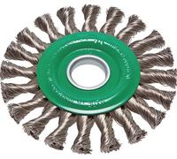 Cepillo redondo de acero inoxidable trenzado 115X12 mm Ubicación Agujero 22,2 mm