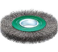 Cepillo redondo Lessmann, acero inoxidable V4A, ondulado, 150x20x0,3 mm