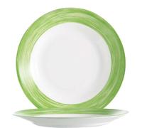 Cepillo verde para restaurante. Plato plano, diámetro de 23,5 cm - juego de 6 unidades