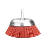 Cepillos de alambre para taladro, El múltiplo rojo del cepillo abrasivo de nylon la taza clasifica caña 1/4 for el taladro(100mm Cup type)