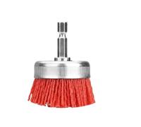 Cepillos de alambre para taladro, El múltiplo rojo del cepillo abrasivo de nylon la taza clasifica caña 1/4 for el taladro(50mm Cup type)