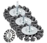 Cepillos de rueda de alambre 3 piezas 4500R/Rueda de alambre anudada con borde para taladro con cepillo de vástago hexagonal de 0, 2 pulgadas para eliminación de óxido, corrosión y pintura para t