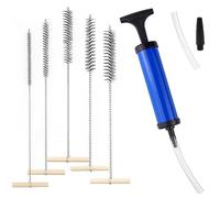 Cepillos para Agujeros Perforados Acero Inoxidable mit Bomba Aire Manual Cepillo de Alambre Redondo para Agujeros Perforados Limpieza (5 Pinceles)