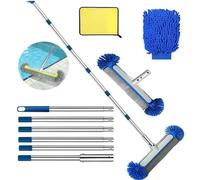 Cepillos para Piscinas 230cm, Cepillo Piscina 45cm, Cepillo para Limpiar Piscinas, Kit Piscina Limpieza, Cepillo para Limpiar Piscinas con Varilla de Acero Inoxidable.