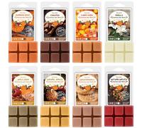 Cera Perfumada de Otoño Derretida, 100% Cubos de Cera de Soja - Especias de Calabaza, Manzanas Acarameladas, Maíz Dulce, Vainilla, Sidra de Manzana, Canela, Snickerdoodle, Corona de Otoño, 8x2.6 oz