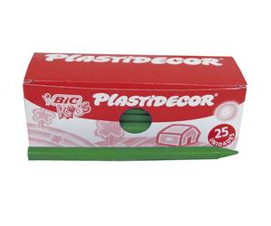 Cera PLASTIDECOR BIC Kids, Caja x25 Verde Oscuro