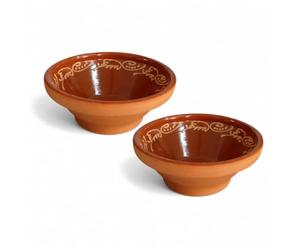 Ceracor Ceramicas Lebrillo cerámica cenefa pack de 2, cuencos hondos 22 cm para ensaladas, servir y decorar mesa