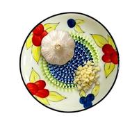 Ceramic Garlic Grater Plate - Non Slip Kitchen Bowl, Spanish Style Tomato Grater Dish, Multi Use Food Prep Tool | For Ginger Cheese Chocolate Nut Yam Home Kitchen Restaurant