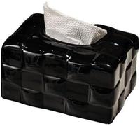 Ceramic Square Textured Tissue Holder A Stylish And Practical Tabletop Decorative Accessory(Nero)